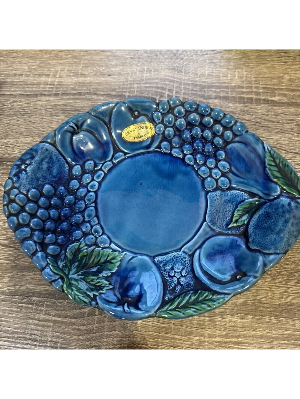 Vtg Mood Indigo Inarco Fruit Small Platter Made In Japan  9.5"x7.5"